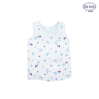 De bon  By Enfant เสื้อกล้ามเด็ก  สีฟ้า พิมพ์ลายน้องหมี ปาร์ตี้  ไซส์ 80 เหมาะสำหรับเด็ก 6-12 เดือน