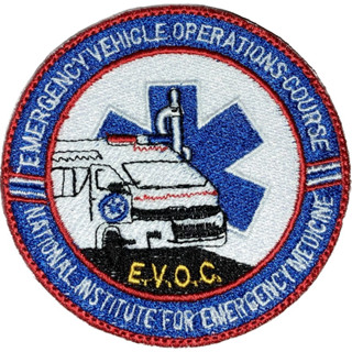 อาร์มปัก E.V.O.C. Emergency vehicle operations course พร้อมติดตีนตุ๊กแก