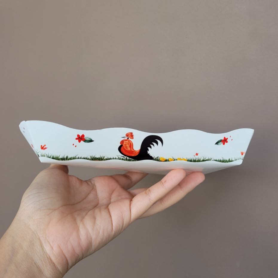 ถาดกระดาษขึ้นรูป 4×6นิ้ว ถาดใส่อาหาร ใส่ขนม ลายตราไก่ GT-306 ตรา Good Box Pack (50ใบ/แพค)