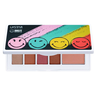 USTAR SMILEYWORLD BLINK BLINK EYE BLUSHER PALETTE-สไมลี่ย์เวิลด์อายพาเลทแอนด์บลัช