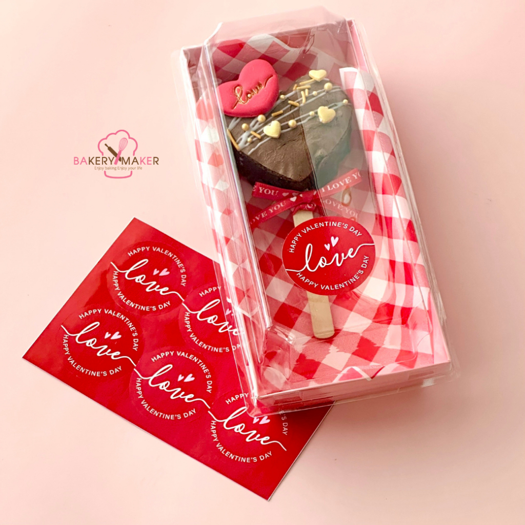 สติกเกอร์ Love กลม 30 ดวง Happy Valentine's day / ตกแต่งกล่อง วาเลนไทน์ Sticker