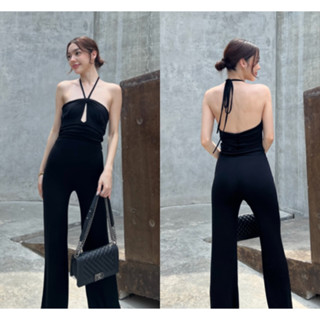 Lucy jumpsuit - ชุดจั้มสูทขายาว คล้องคอ อกย่น