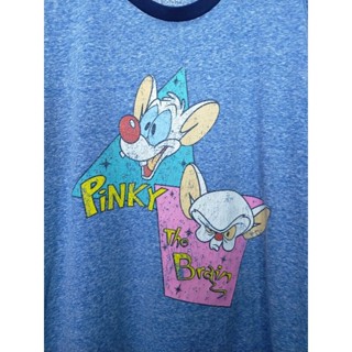 เสื้อยืด มือสอง ลายการ์ตูน Pinky and The Brain อก 44 ยาว 27