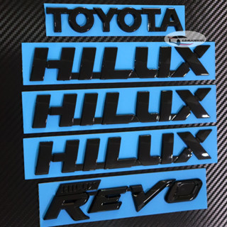 สีดำเงา 1 ชุด (5 ชิ้น) ป้ายโลโก้ สติ๊กเกอร์ 3D แต่งรอบคัน สำหรับ Toyota Hilux REVO โตโยต้า ไฮลักซ์ รีโว่