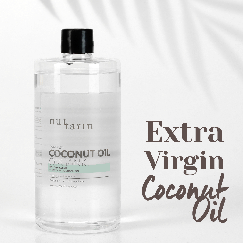 น้ำมันมะพร้าวบริสุทธิ์สกัดเย็น (คีโต) Extra Virgin Coconut Oil 100% KETO (1000ml.) nuttarin
