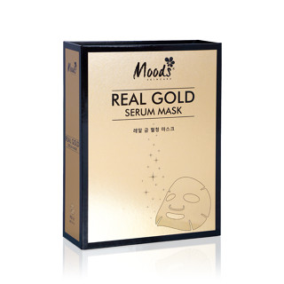 (1กล่อง สีทอง) มาส์คหน้าเซรั่มทอง มูดส์ Moods Real Gold Serum Mask