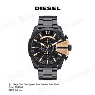 Diesel นาฬิกาข้อมือ รุ่น Mega Chief Chronograph Black Stainless Steel Watch Code: DZ4309