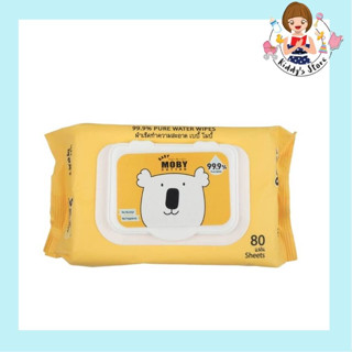 Baby Moby ผ้าเช็ดทำความสะอาด 99.9% Pure Water Wipes 80 แผ่น