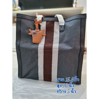 กระเป๋าผ้าแคนวาส ขอบหนังอย่างดีมือ1พร้อมส่ง