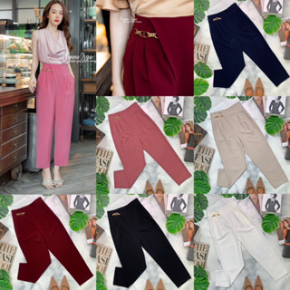 Code : M8 Femmeissue #1539 Pant กางเกงพรีเมียมแต่งอะไหล่ สีพื้น ไซส์ S-XL