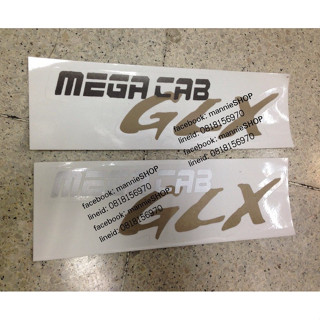 สติ๊กเกอร์ดั้งเดิม คำว่า MEGA CAB GLX ติดท้ายรถ MITSUBISHI STRADA sticker แต่งรถ ติดรถ มิตซูบิชิ mitsu มิตซู หายาก