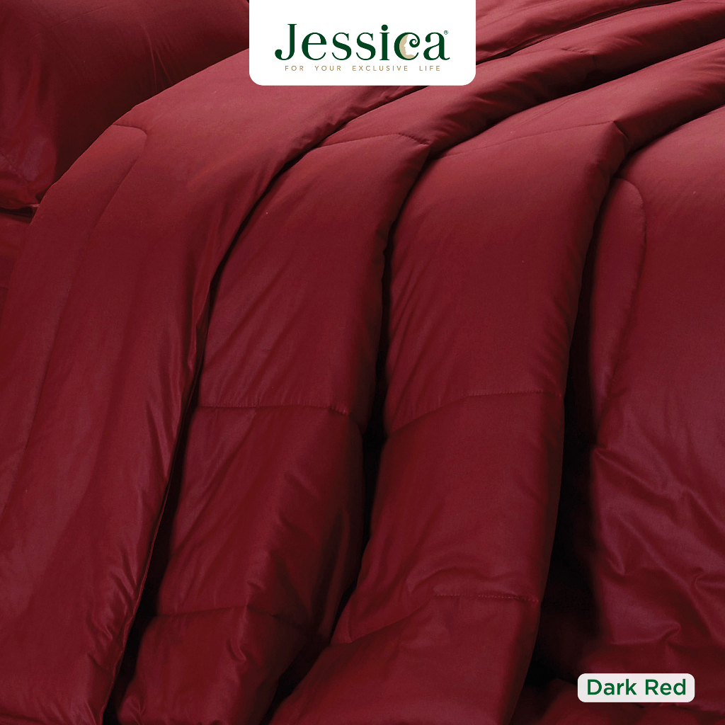Jessica Cotton mix Dark Red สีแดงเข้ม ชุดเครื่องนอน ผ้าปูที่นอน ผ้าห่มนวม เจสสิก้า สีพื้นเรียบง่ายดูดี