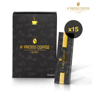 Hpresso coffee by High กาแฟสุขภาพ พร้อมดื่ม จำนวน 1 กล่อง 15 ซอง