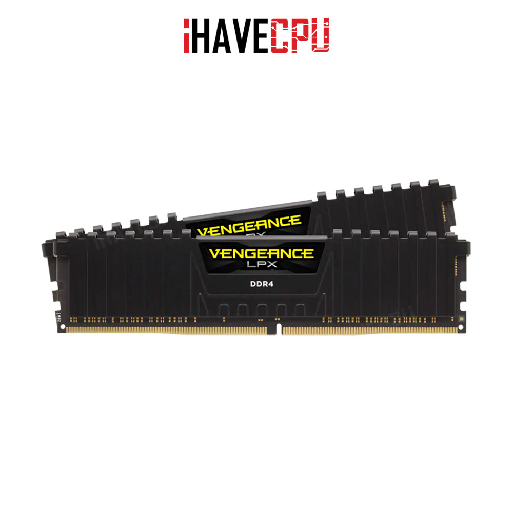 แรม (ram) iHAVECPU CORSAIR VENGEANCE LPX 16GB (8x2) DDR4 3200MHz BLACK (CMK16GX4M2E3200C16)