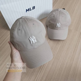 ของแท้ MLB Rookie Slider Cap หมวกสีเบจ 🏷🏷 โลโก้ NY  🇰🇷