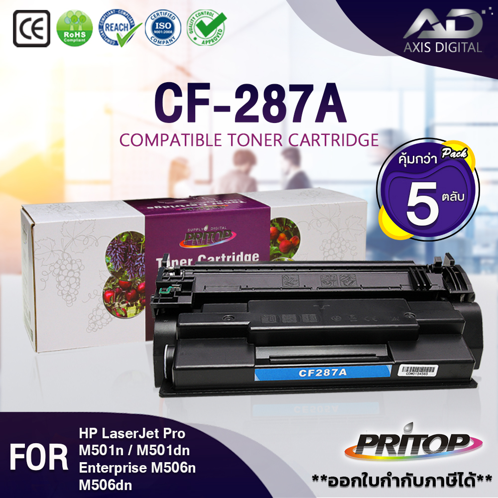 AXISDIGITAL หมึกเทียบเท่า (แพ็ค5) CF287A/HP87A Toner For HP  M506dn/M506x/M506/M506nM527c/M527z