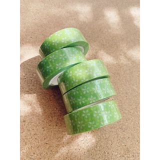 💚 GREEN DAISY FLORAL WASHI TAPE 💚 วาชิเทป เทป ดอกไม้ เดซี่ สีเขียว 💚