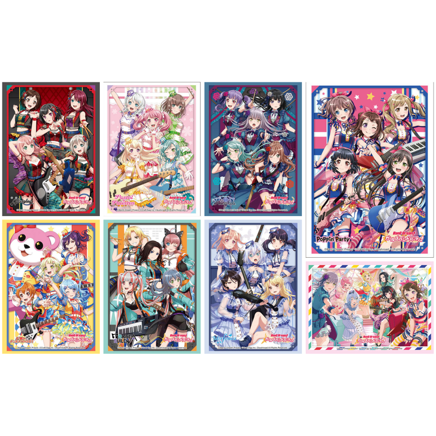 Bushiroad Sleeve BanG Dream! Poppin'Party, Afterglow, Pastel*Palettes, Hello, Happy World, Roselia, 