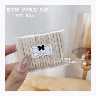 *รุ่นใหม่สติ๊กเกอร์โบว์*ไม้ส้มทำเล็บแบบสั้น แบบยาว ไม้ส้มดันหนัง ปาดขอบเล็บ 50 แท่ง