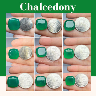 Chalcedony พลอยโมรา สีเขียว พลอยแท้ พลอยธรรมชาติ CLD002