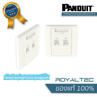 Panduit แป้นเสียบหัวสายแลนแบบมีที่ปิด Shuttered Faceplates with lables Key Stone Panduit แท้100% (NKFPL86F2SAW)