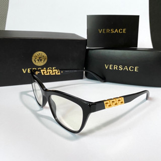 กรอบแว่นตา VERSACE ผู้หญิง สีดำ Size 54.17 พร้อมผ้าเช็ดแว่น คู่มือ กล่องแว่นสายตา eyeglass ✅ เวอร์ซาเช่ ของแท้ พร้อมส่ง