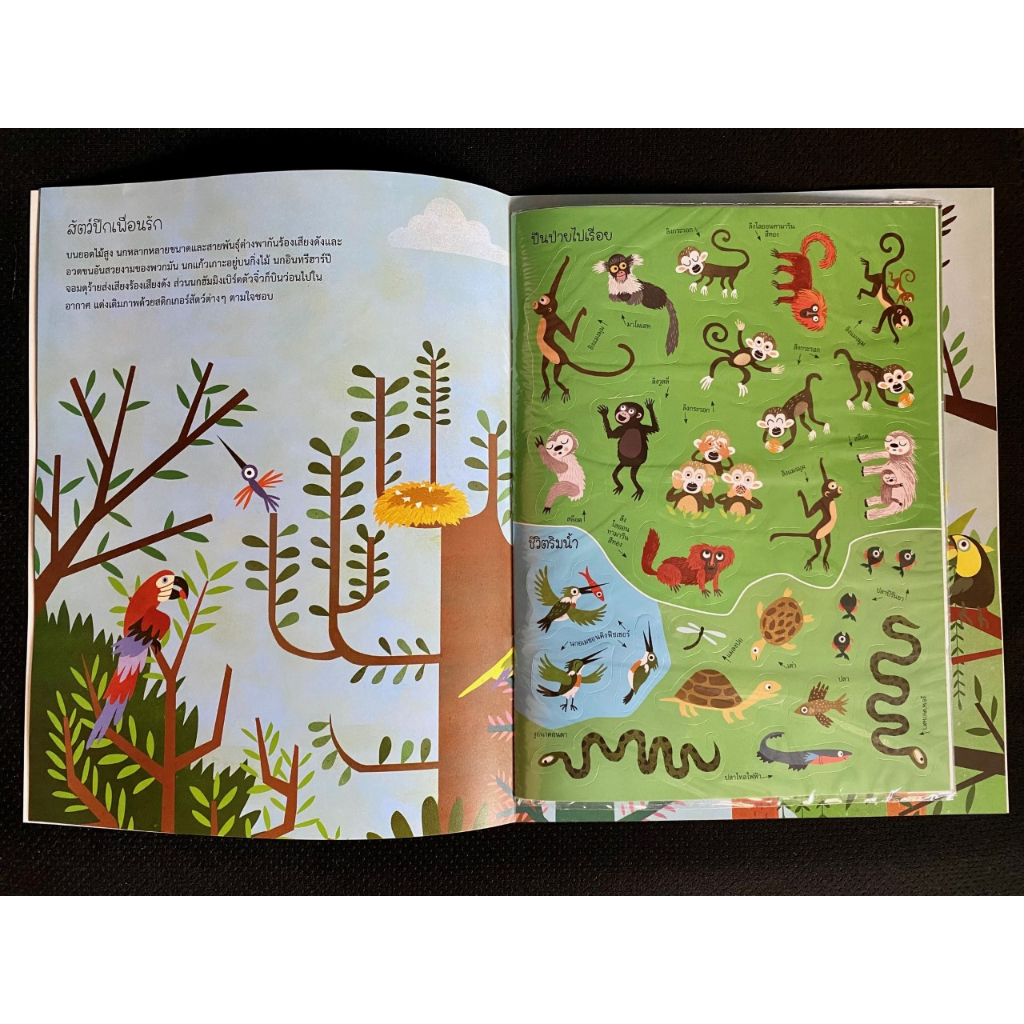 Aksara for kids หนังสือเด็ก สติกเกอร์ซาฟารี ในป่าใหญ่
