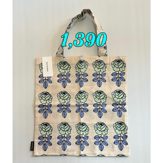 [ใส่code&gt;&gt;ทักแชท]Marimekko totebag blue rose size 33*32cm.