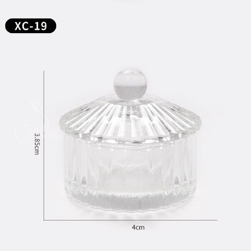 พร้อมส่งทุกวัน ถ้วยแก้วแบบมีฝา คริสตัลใส ใส่น้ำยา อะคลิลิค น้ำยาล้างพู่กัน น้ำยาเกลี่ยอะคริลิค Nail Tools - รูปที่ 7