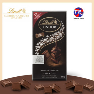 Lindt Lindor Extra Dark Chocolate ลินด์ ลินดอร์ เอ็กซ์ตร้า ดาร์กช็อกโกแลต100g.