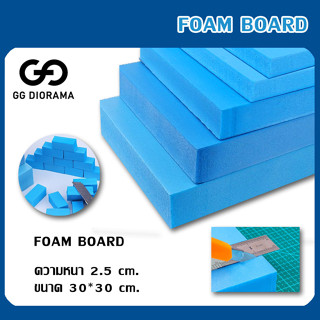 โฟมฟ้า XPS Foam Board 2.5cm​ ขนาด​ 30​*30cm / ราคาต่อ​ 1 แผ่น