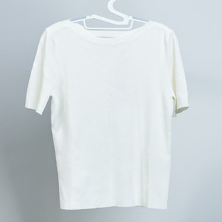 เสื้อไหมพรมสีขาว NAIN - Nain Boat Neck Minimal Knit Top Ivory