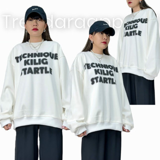 sweater oversize korea style ผ้าสวยมาก code:3024ขาว