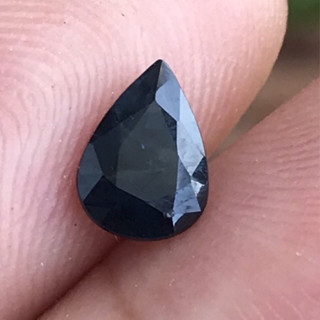 0.92ct 7.3x5.2mm พลอยไพลินหยดน้ำ เผาเก่า Pear Natural Blue Sapphire Australia, HeatedOnly