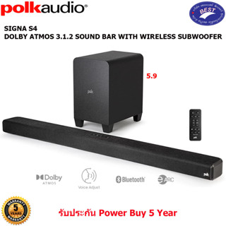 Polk SIGNA S4 DOLBY ATMOS 3.1.2 SOUND BAR WITH WIRELESS SUBWOOFER