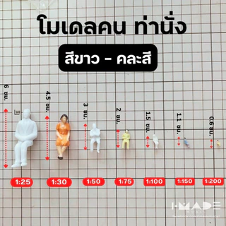 โมเดลคน ท่านั่ง ราคาต่อ 1 ชิ้น scale 1:25 | 1:30 | 1:50 | 1:75 | 1:87 | 1:100 | 1:150 | 1:200