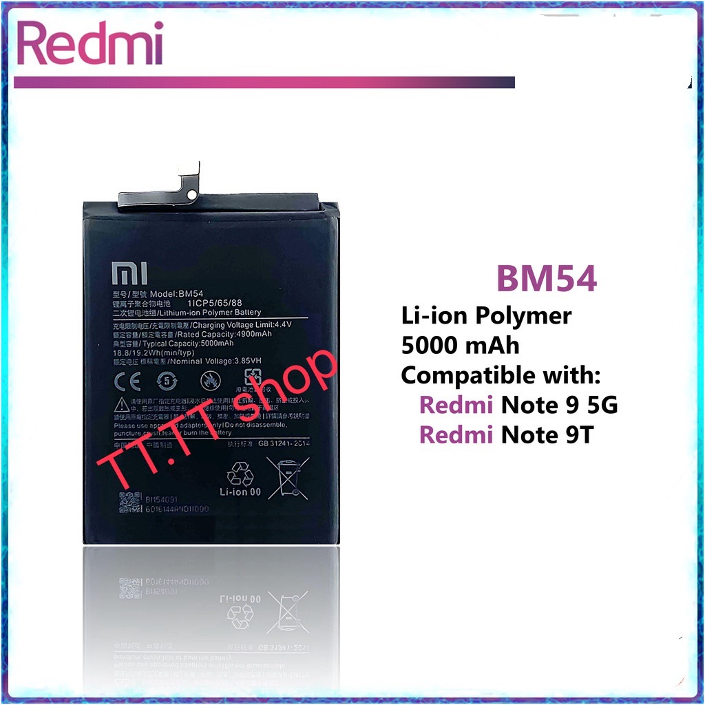 แบตเตอรี่ แท้ Xiaomi Note 9T Mtk / Redmi Note 9 5G 800u 5000mAh BM54 ประกันนาน 3 เดือน