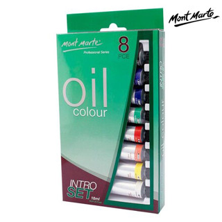 Oil Paint Intro Set Premium 8pc x 18ml (0.6oz) สีน้ำมัน Mont Marte ชุด 8 หลอด*18ml