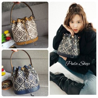 งานช้อปแท้💯 TORY BURCH T MONOGRAM JACQUARD BUCKET BAG 005/007