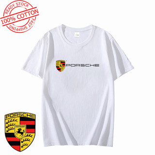 Porsche T เสื้อ Cotton Racing แฟชั่น Pakaian Casual Motorsport Baju ขาย Murah พิมพ์รถ Unisex Hot Tee Mens เสื้อยื