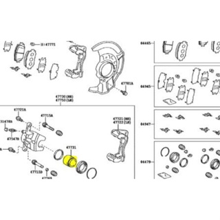 (ของแท้) 47731-02450 ลูกสูบ, ดิสก์เบรกหน้า Toyota Altis โตโยต้า อัลติส ปี 2007-2014 ของแท้ เบิกศูนย์