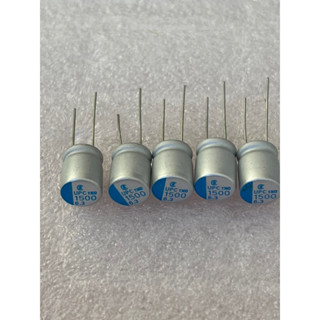 คาปาซิเตอร์ C1500UF 6.3V C1500UF 6.3V  C1500UF 6.3V  CAPACITOR ขนาด10x12mm.(10ชิ้น) แถบสีฟ้าของดี C1500UF 6.3V  C1500UF