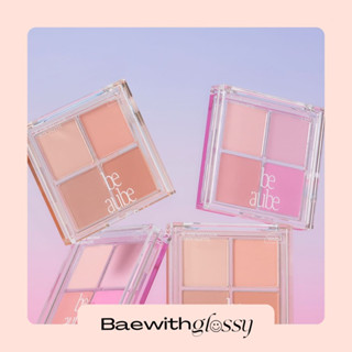 BAEWITHGLOSSY | BE AUBE — Mix Match Cheek Palette + Sponge (พร้อมส่ง)