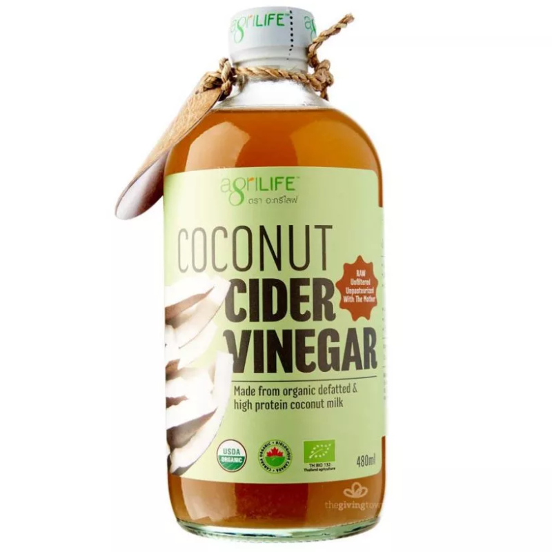 อะกรีไลฟ์ น้ำสัมสายชูหมักจากมะพร้าว ออร์เเกนิก&คีโต 480 มล - Coconut Cider Vinegar Organic & KETO 480ml Agrilife brand
