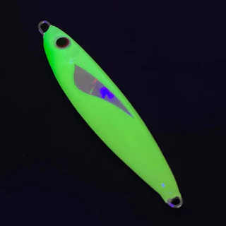 A-013 เหยื่อจิ๊กสีเขียวเรืองแสง Glow Green Hologram Jig 30g-150g งานทะเล