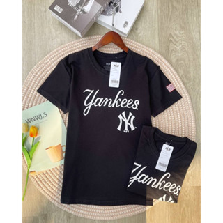 ขส2384 งานป้าย MLB NY เสื้อยืดคอกลมแขนสั้น มี 3 สี ผ้าคอตตอน 💯 งานสกรีนหน้าและแขน ปั๊ม