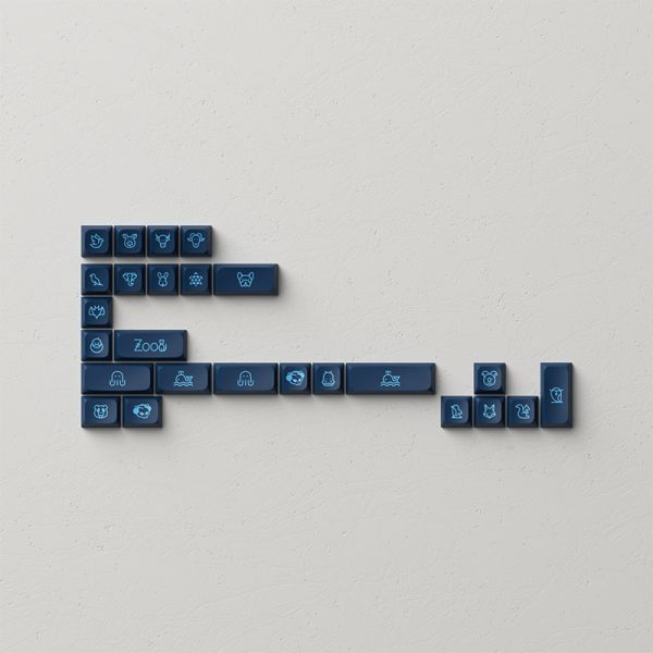 คีย์แคป AKKO PBT Double-Shot  Keycap set - Carolina Blue (MDA profile) 227 ปุ่ม PTB Keycap Set