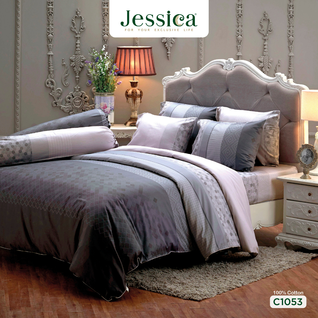 Jessica Cotton Silk Shine C1053 ชุดเครื่องนอน ผ้าปูที่นอน ผ้าห่มนวม เจสสิก้า พิมพ์ลายได้อย่างสวยงาม