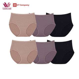 Wacoal Panty ทรงเต็มตัว ขอบเรียบ (6 ชิ้น ดำ เบจ น้ำตาล) WU4M30 กางเกงใน วาโก้ กางเกงในวาโก้ เต็มตัว กางเกงในผู้หญิง