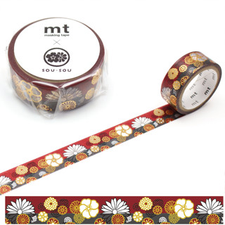 mt masking tape kinrandonsu (MTSOU31) / เทปตกแต่งวาชิ รุ่น Foil stamping ลาย kinrandonsu แบรนด์ KAMOI mt masking tape